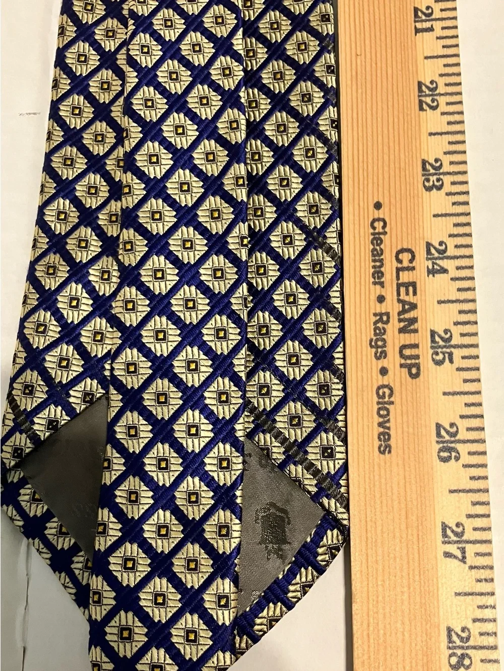 Robert Talbott Navy and Gold Geometric Silk Tie